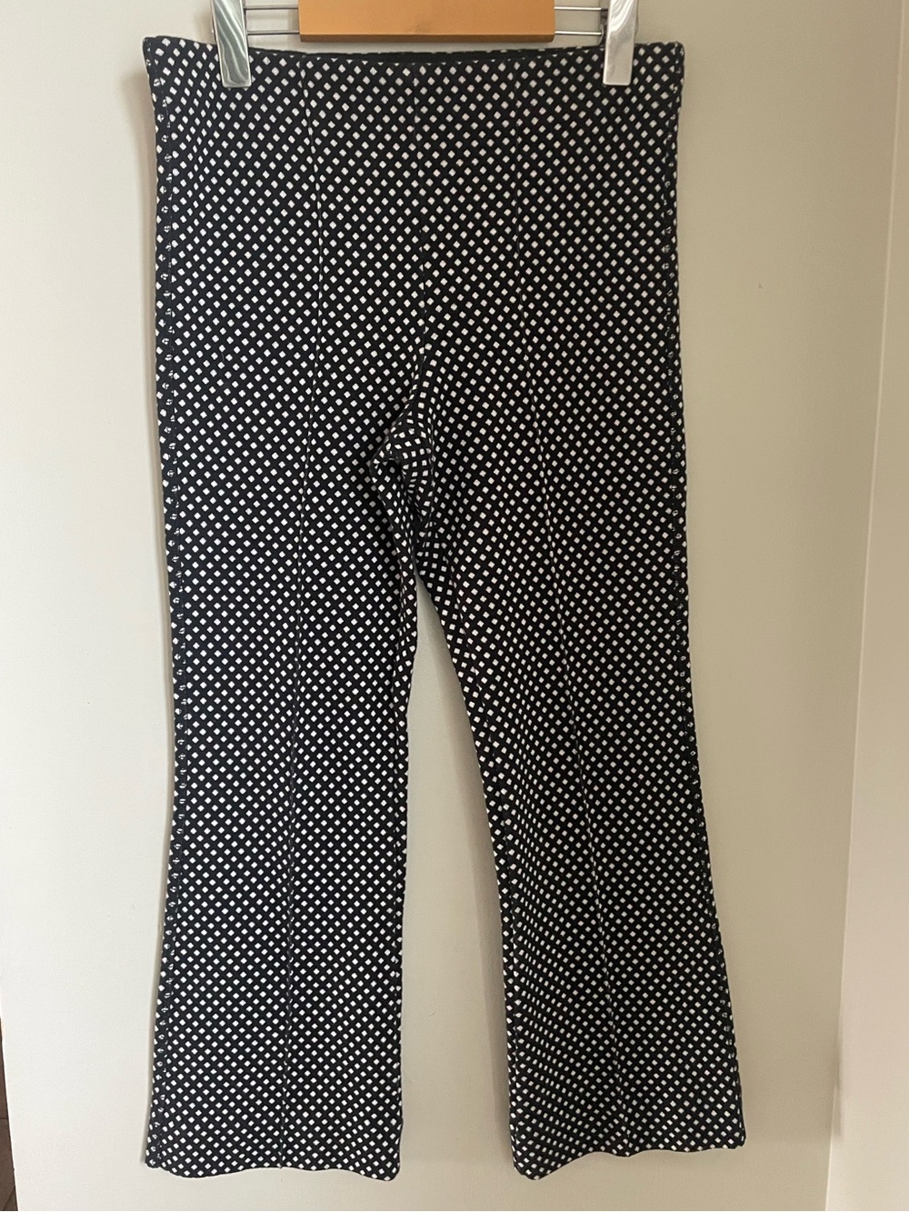 Anthropologie The Essential Crop Pants Flare Diamond Print Trouser Size Small - Picture 3 of 11